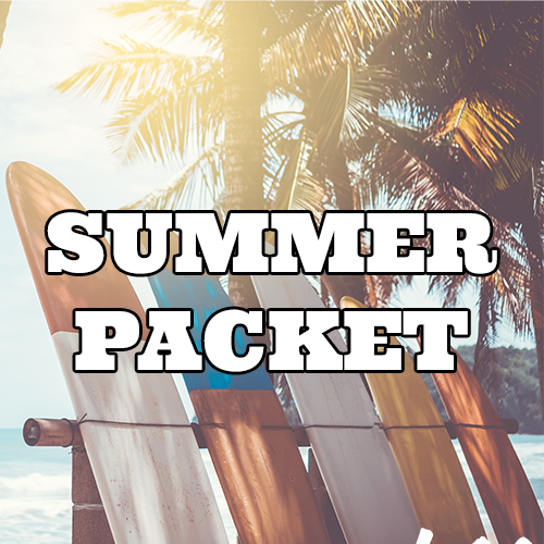 Summer Packet with surfboards in the sun