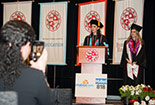 Students at a Jewish graduation speaking