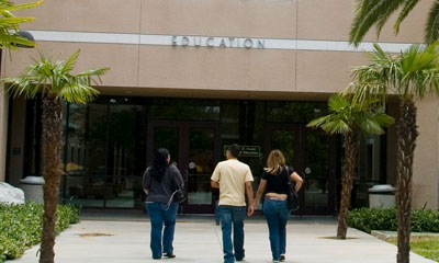 Students entering the College of Education building
