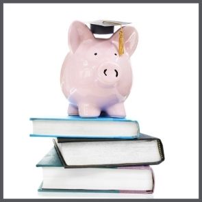 Piggy Bank on top of books