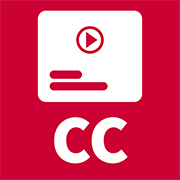 icon of video player showing captions with CC underneath